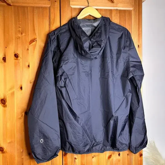 Barbour Grizedale Waterproof Hooded Rain Jacket Mens Large Navy Outdoors Hiking - Picture 9 of 12